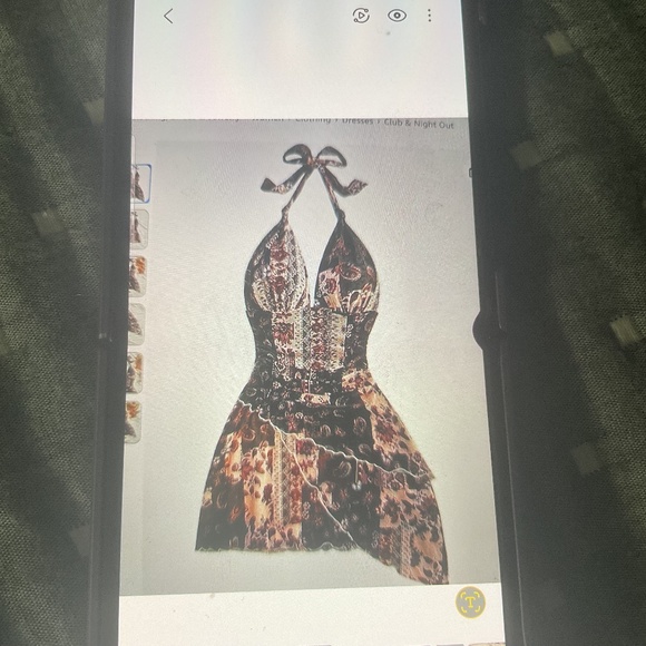 Floral print mesh mini boho dress - Picture 1 of 2